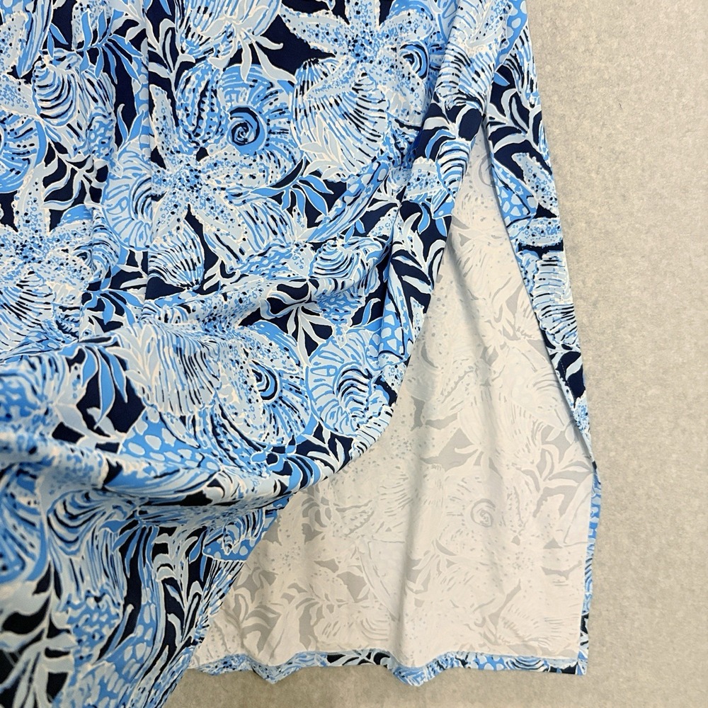 Lilly Pulitzer Dress Women's Large Talli Maxi Coverup Bonaire Blue Coastal Shell - Picture 4 of 7